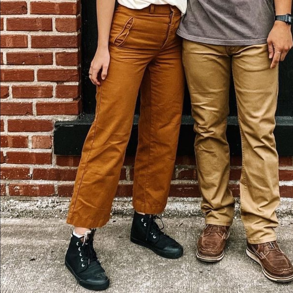 Rust Orange Wide Leg Pants